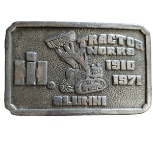 Bergamot Brass Works Belt Buckle Tractor Works Alumni 1910-1971 Vintage 1970s